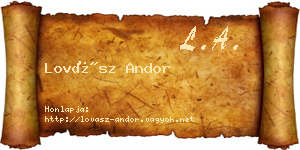 Lovász Andor névjegykártya