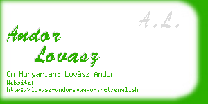 andor lovasz business card